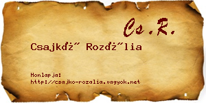 Csajkó Rozália névjegykártya